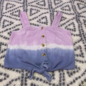 Pink whit and blue crop top